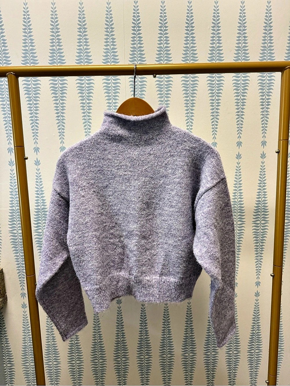 Line and Dot Purple Turtleneck Sweater Size XS